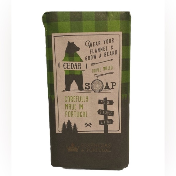 ESSENCIAS de PORTUGAL Cedar Triple Milled Soap Bath Bar Washcloth Gift Set - Picture 6 of 16